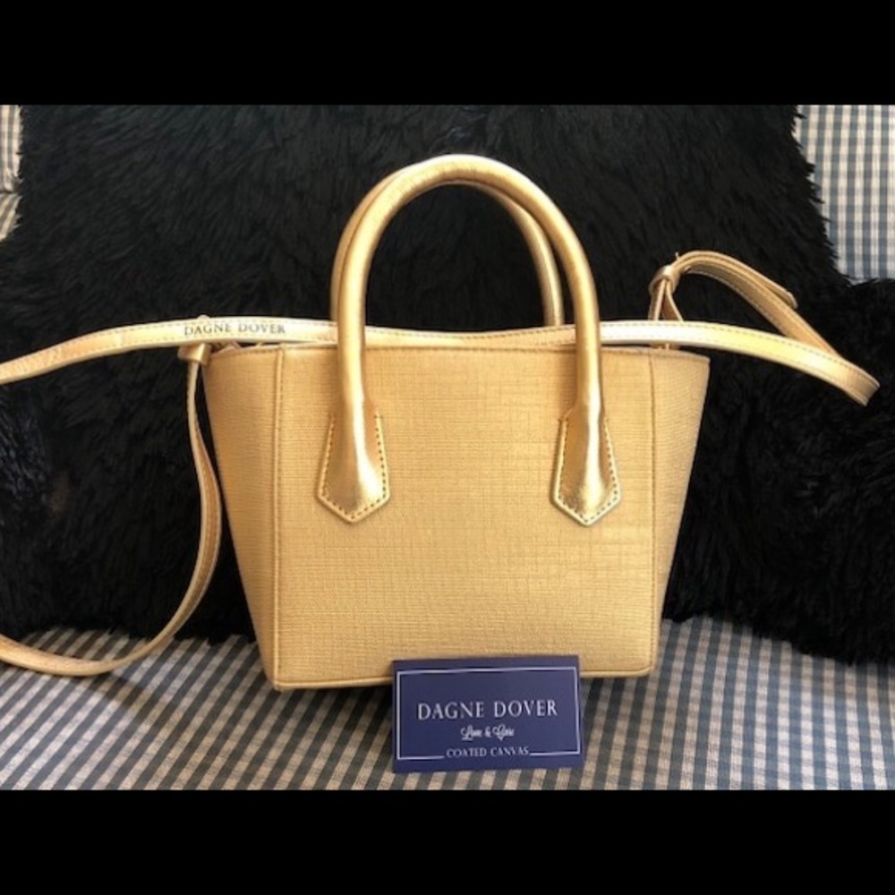 Authentic Dagne Dover petite Gold tote